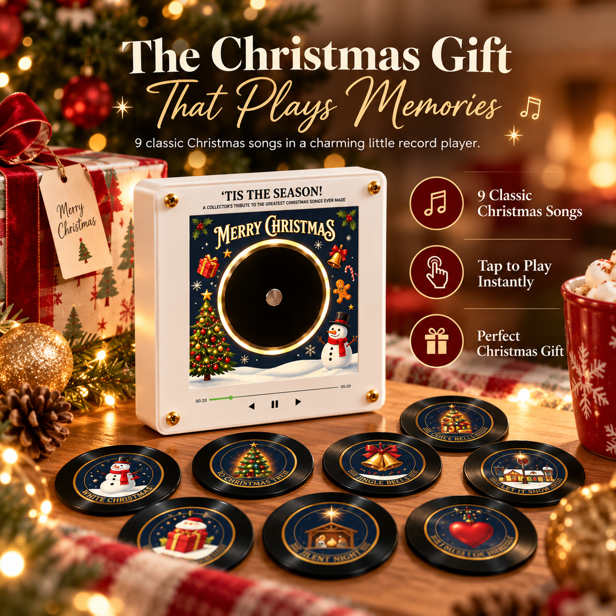 Liveniq Christmas Music Fridge Magnet – 9 Song Set